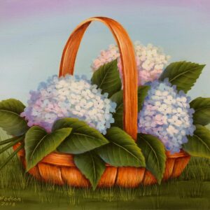 Basket of Hydrangeas