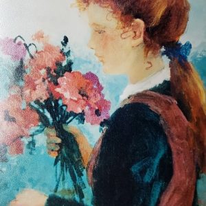 Side View Girl with Poppies