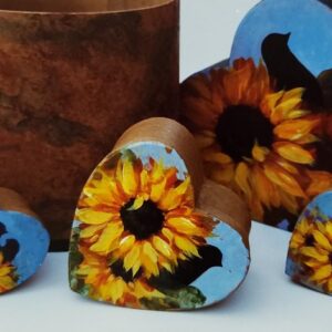 Heartbox Sunflowers & Blackbirds