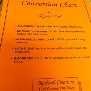 THE FABRIC PAINT CONVERSION CHART