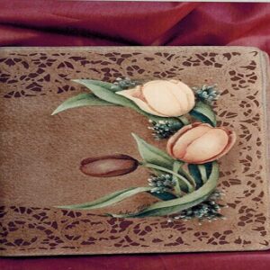 Tulips n' Lace on Pigskin Memo Book